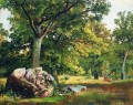 journée ensoleillée dans les bois chênes 1891 paysage classique Ivan Ivanovitch